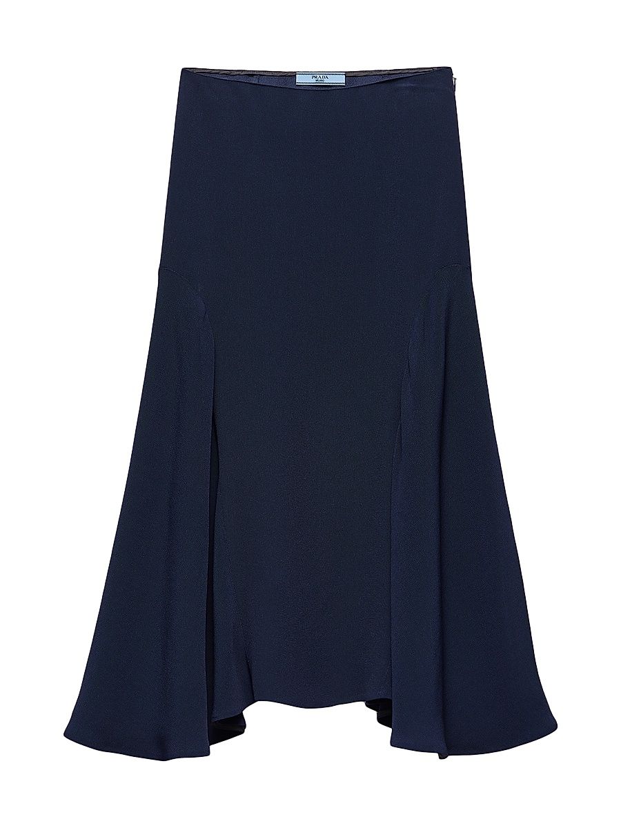 Women's Cady Crepe Midi-Skirt - Blue - Size 0