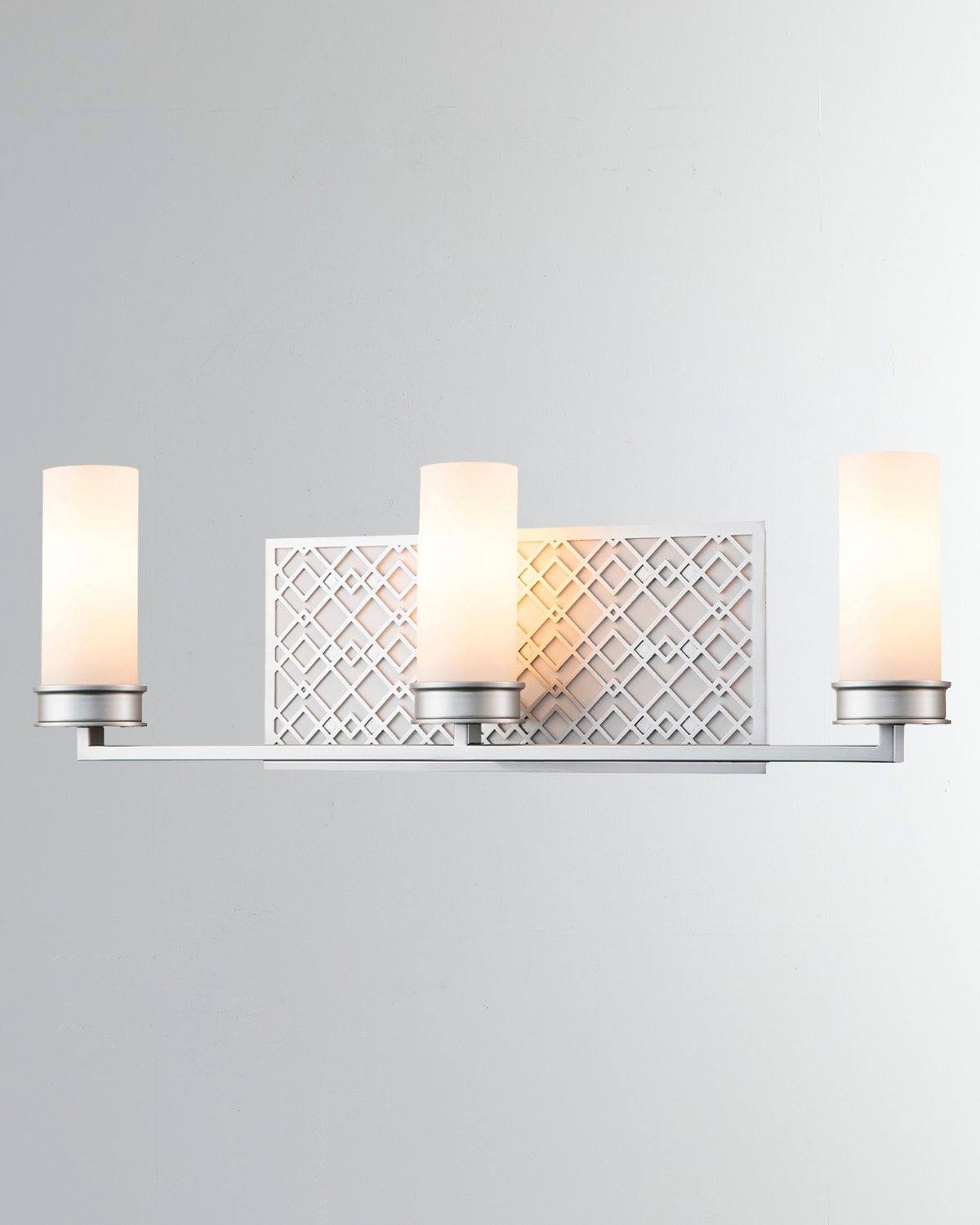 Ziggy 3-Light Bath Bar Sconce, Lacquered Silver