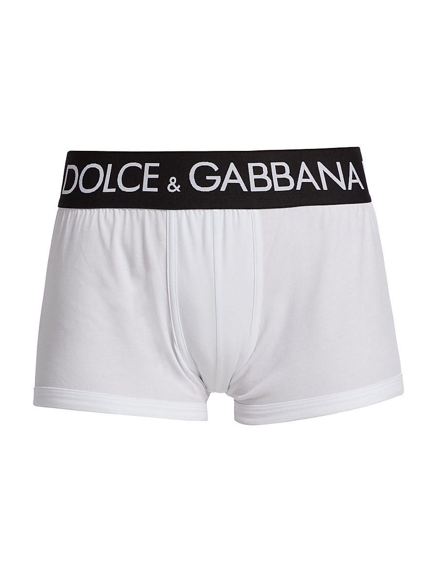 Women's Stretch Cotton Logo Boxers - Bianco Nero - Size Medium