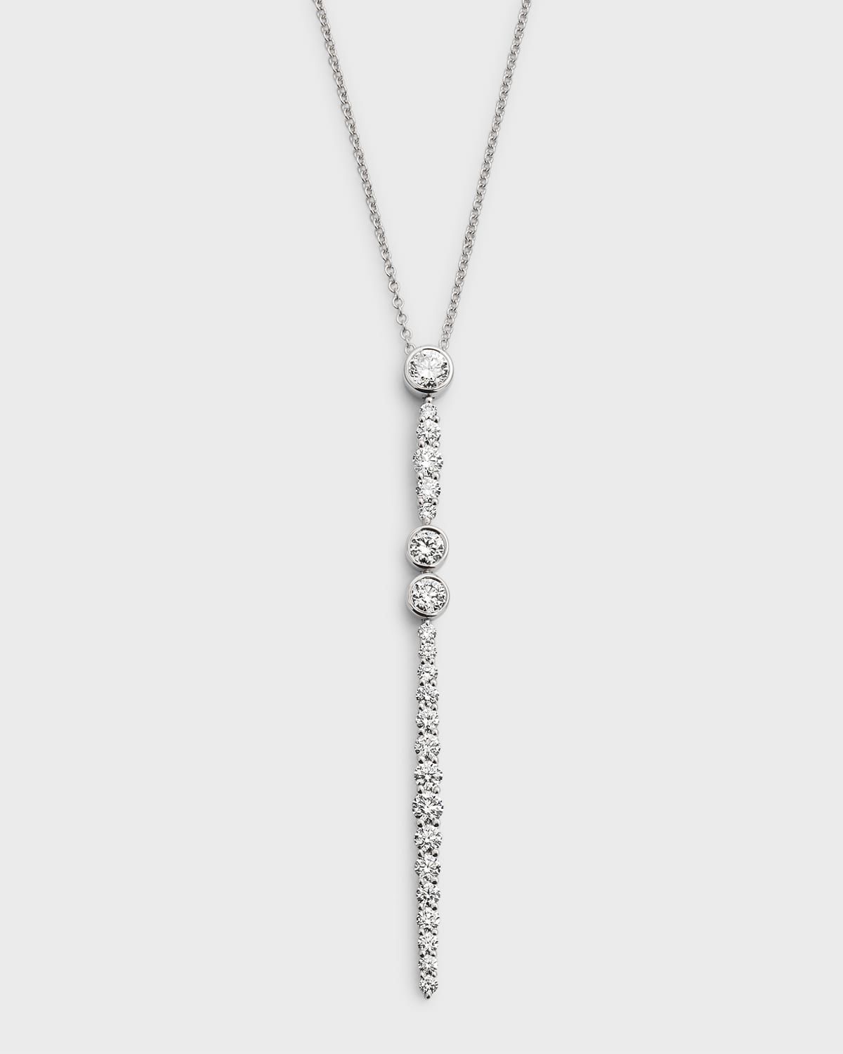 18k White Gold Diamond Drop Pendant Necklace, 18"L, 1.68tcw