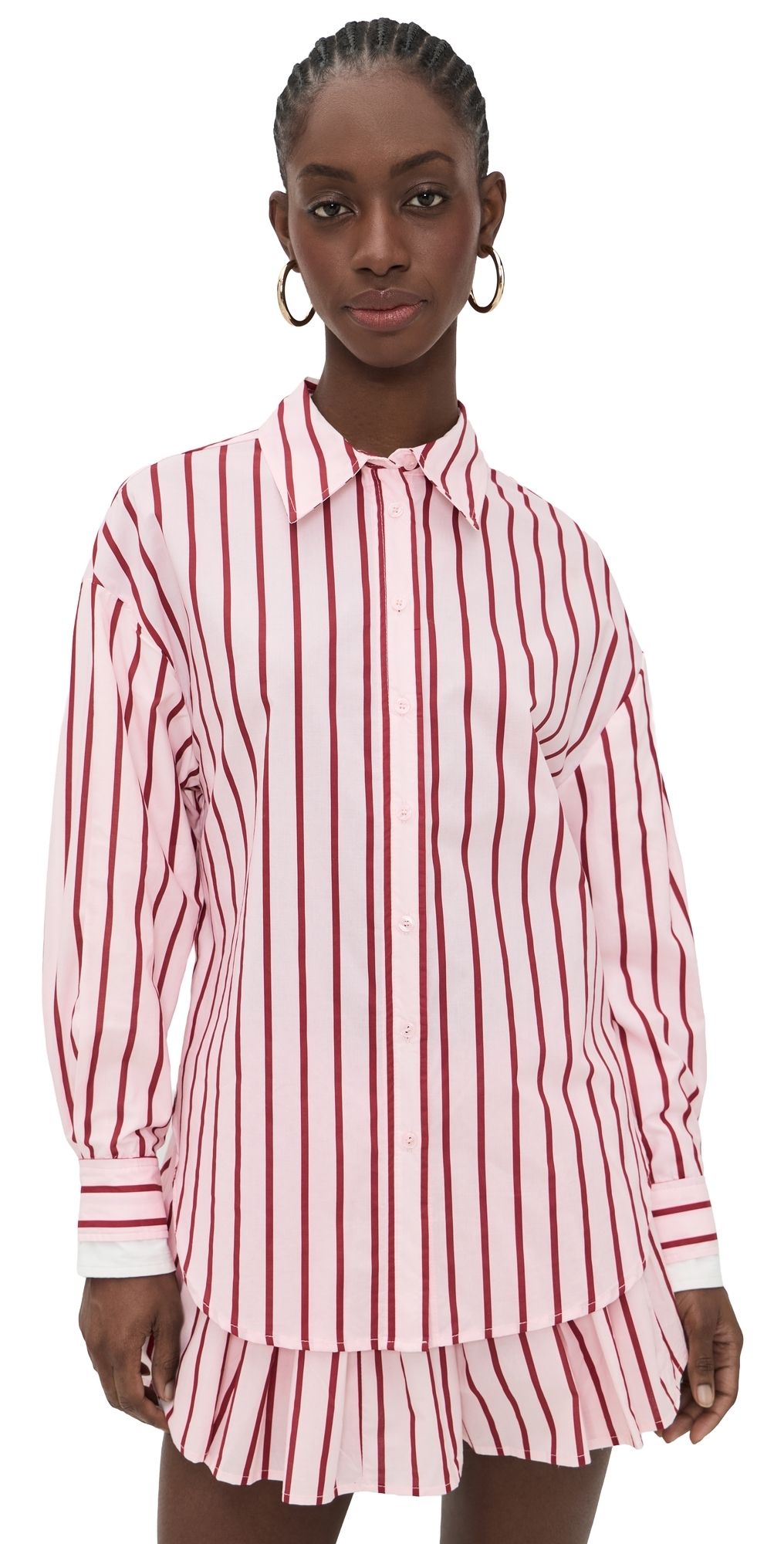 Line & Dot Vivee Button Down Shirt Pink M