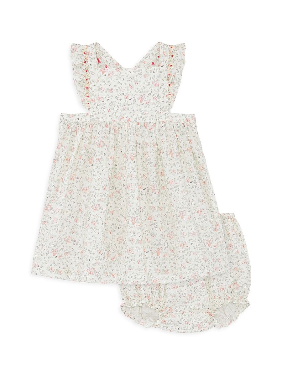 Baby Girl's Athena Cleo Frill Printed Dress & Bloomers Set - Poreclain - Size 24 Months