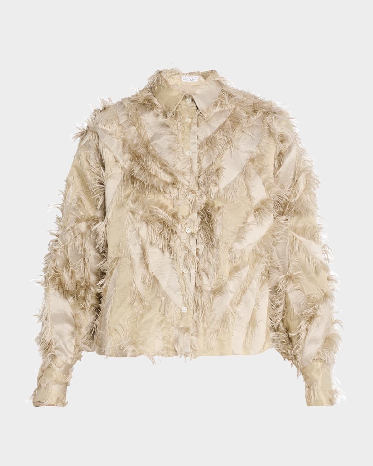 Fringed Fil Coupe Jacquard Bomber Jacket