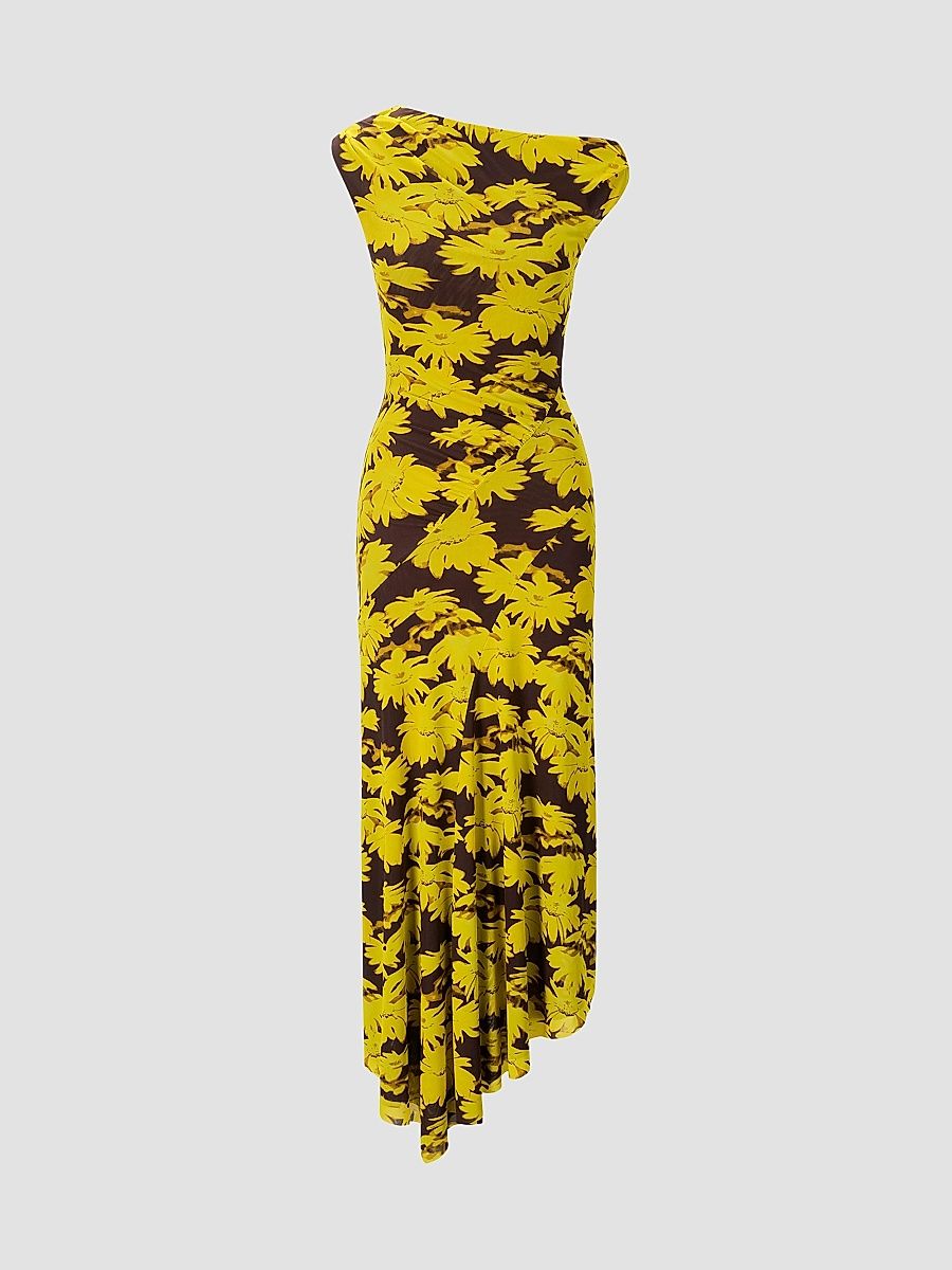 Women's Amaris Floral Jersey Maxi Dress - Golden Daisy - Size XL