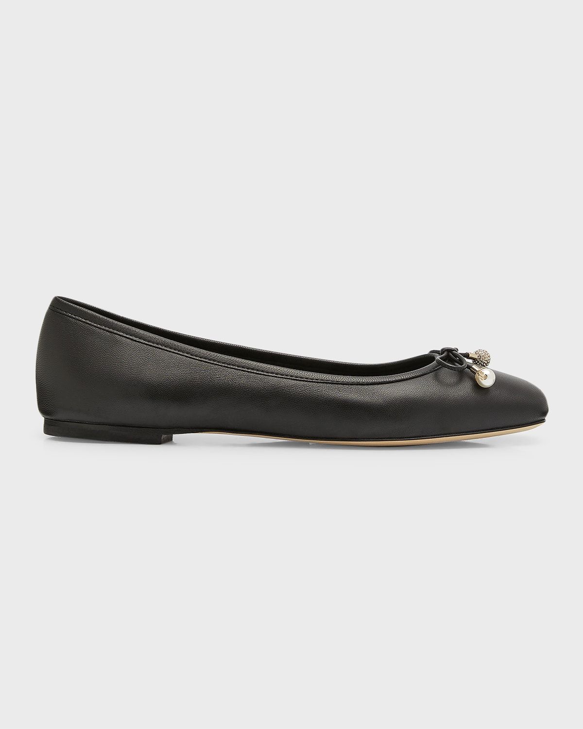 Elme Leather Bow Ballerina Flats