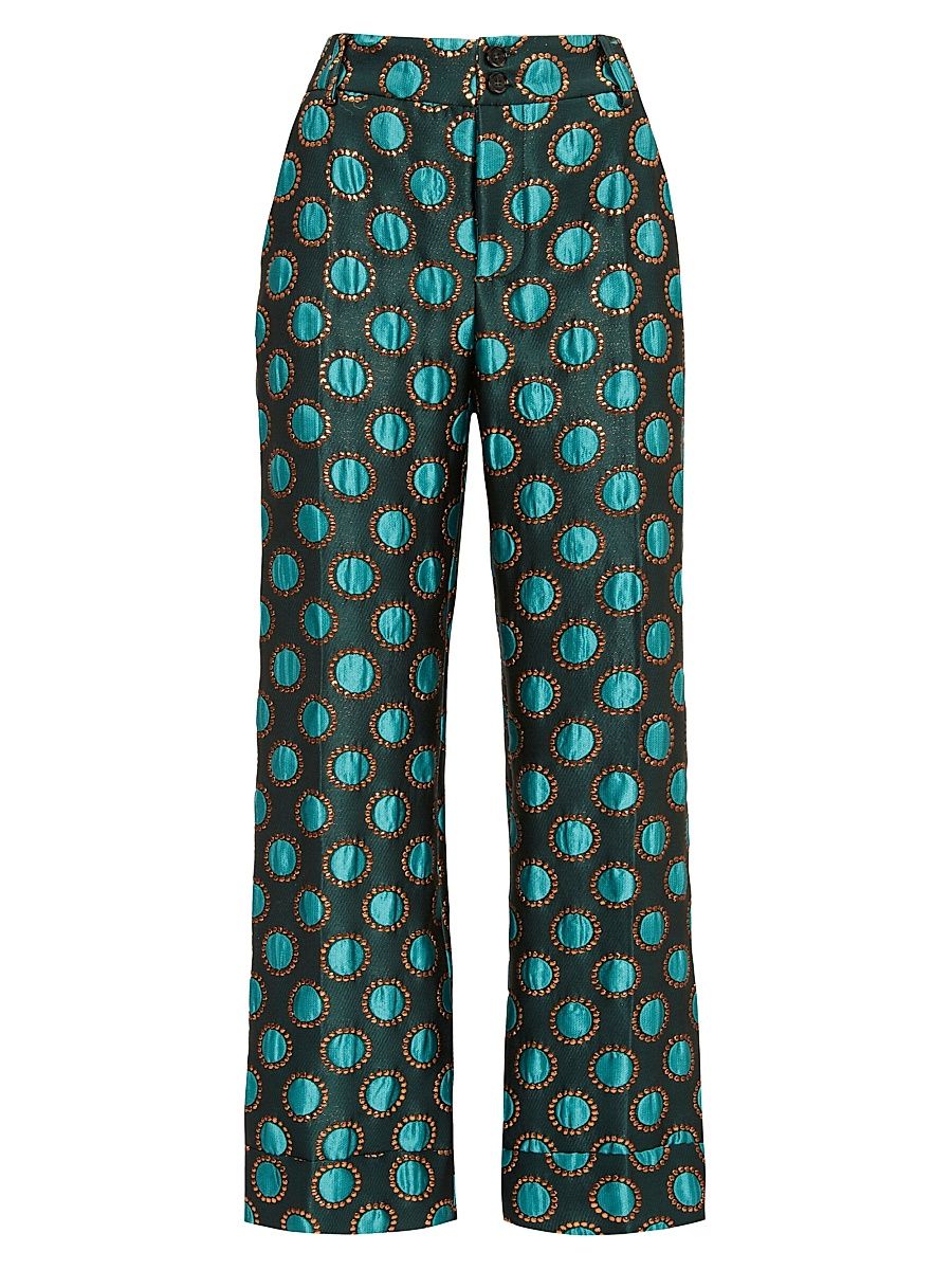 Women's Hendrix Pants - Jacquard Winter Sun Emerald - Size XXS