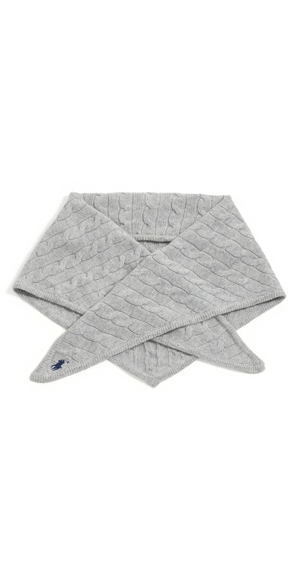 Polo Ralph Lauren Cable Triangle Scarf Soft Grey One Size