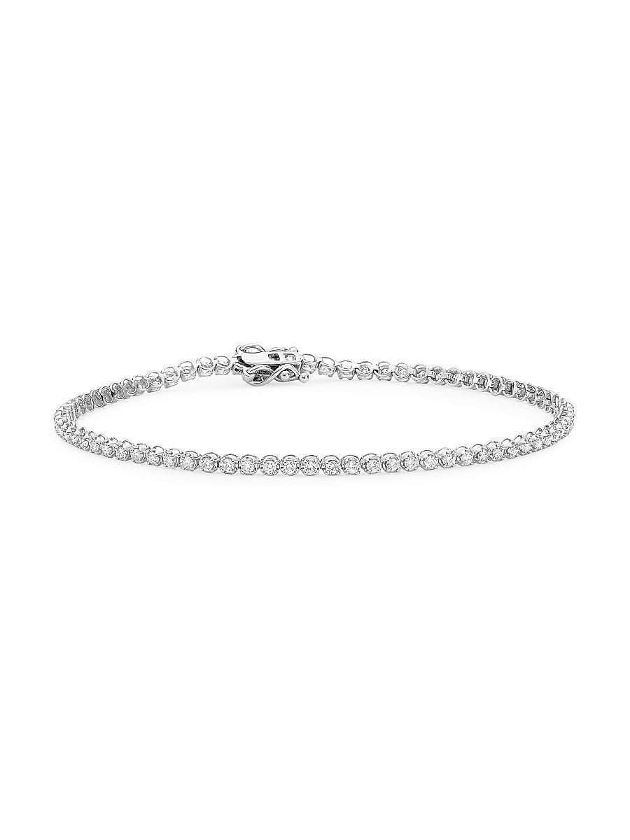 Women's 14K White Gold & 1 TCW Diamond Bracelet - Silver
