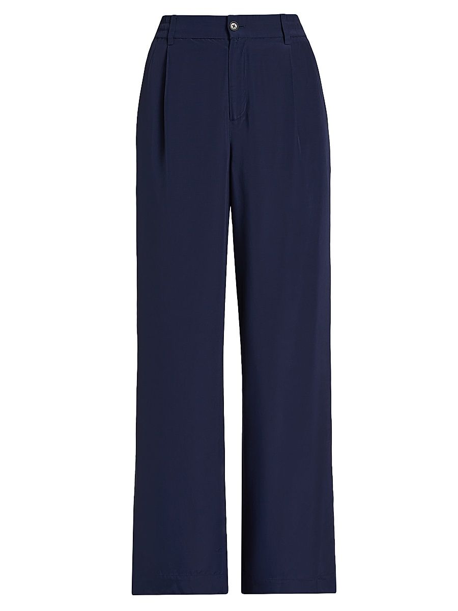 Women's Sydnie Paperbag-Waist Wide-Leg Pants - Midnight - Size 14