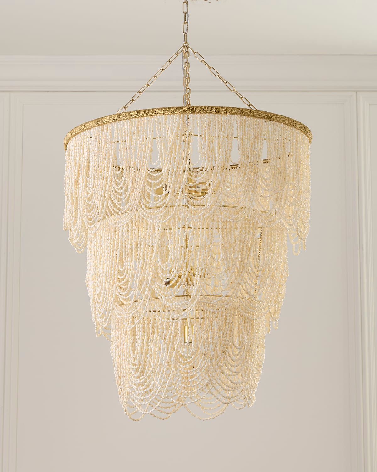 Draped 34" 4-Light Palay Shell Chandelier