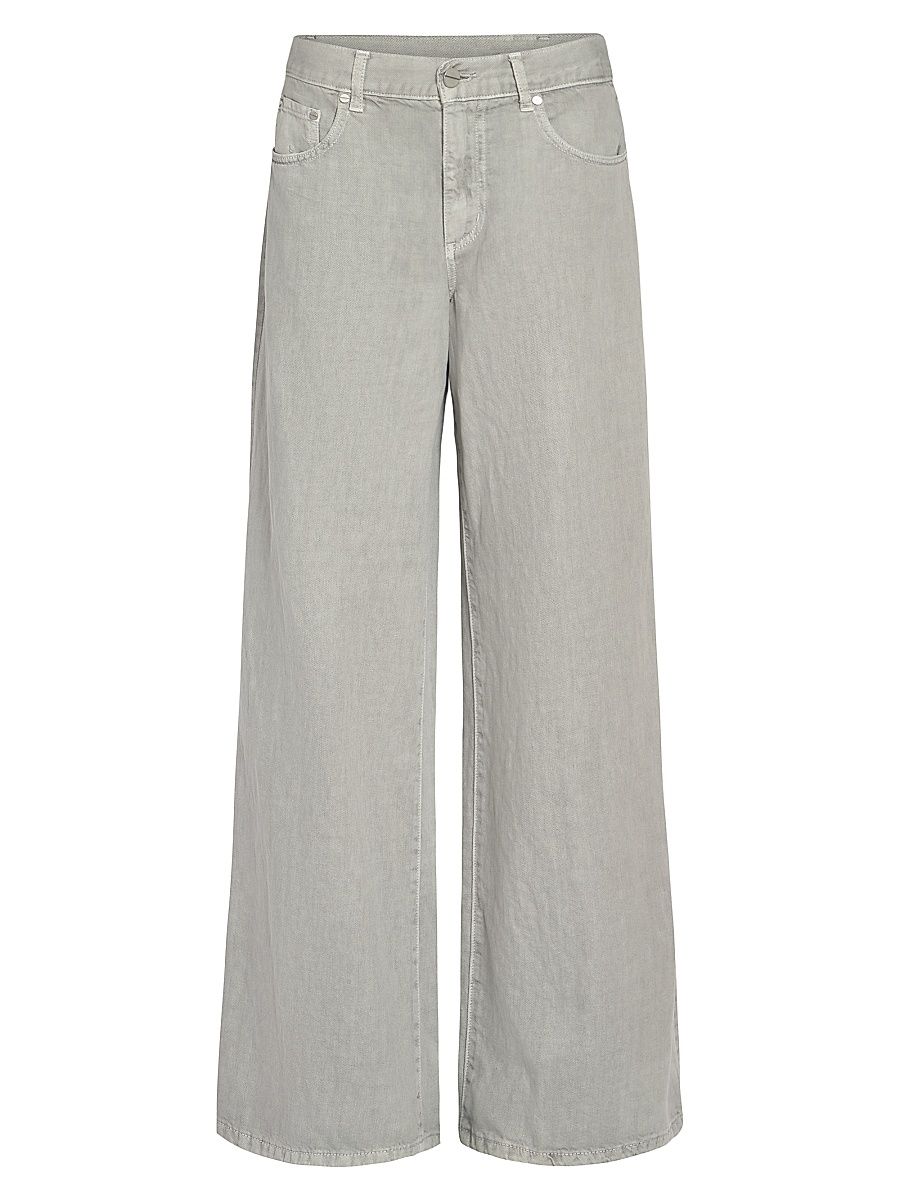 Women's Tiny Dancer Wide-Leg Jeans - Oyster Mushroom - Size 30