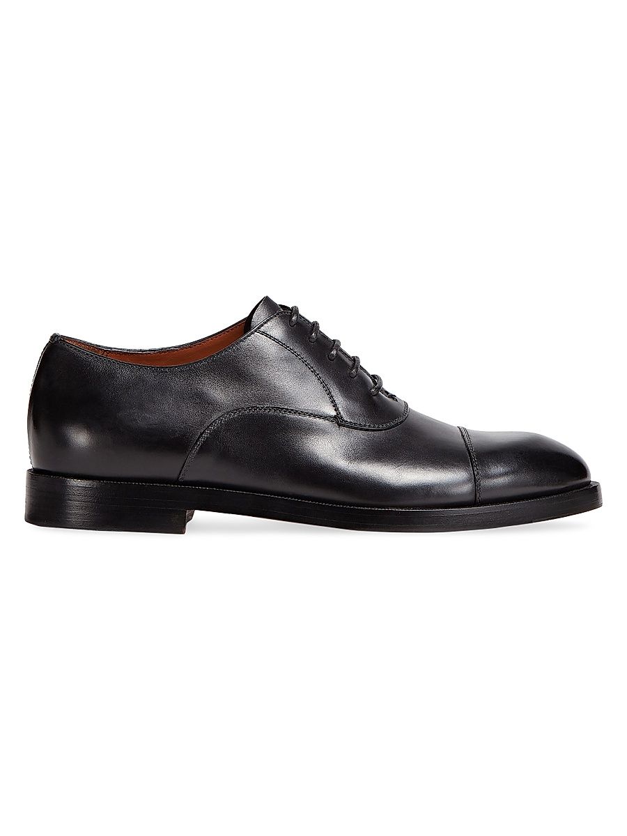 Men's Leather Torino Oxford Shoes - Black - Size 10.5
