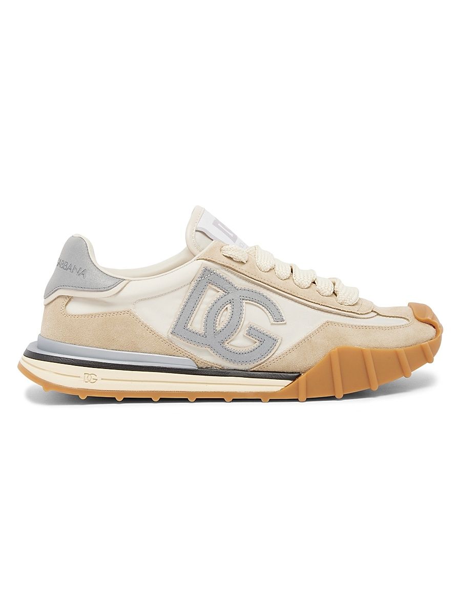 Women's Logo Low-Top Sneakers - Avorio Beige - Size 11