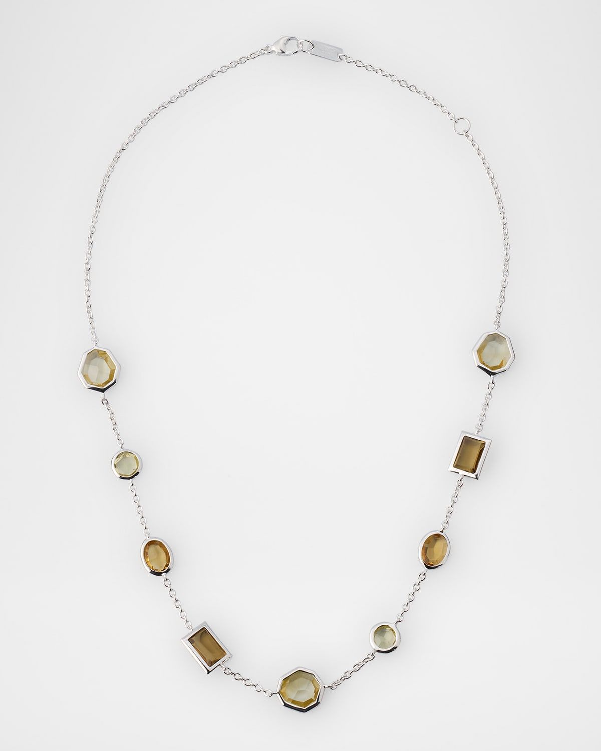 Rock Candy Mixed-Cut Girasole Station Necklace in Sterling Silver