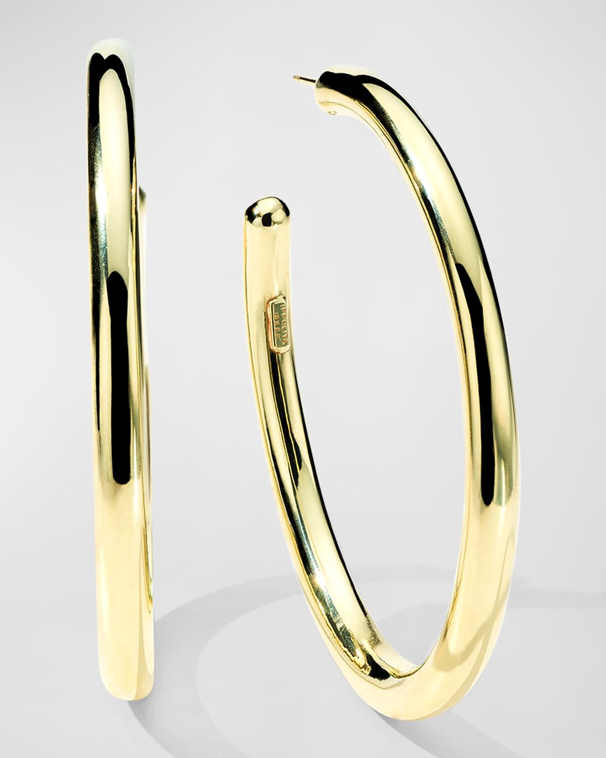 Large #4 Hoop Earrings in 18K Gold