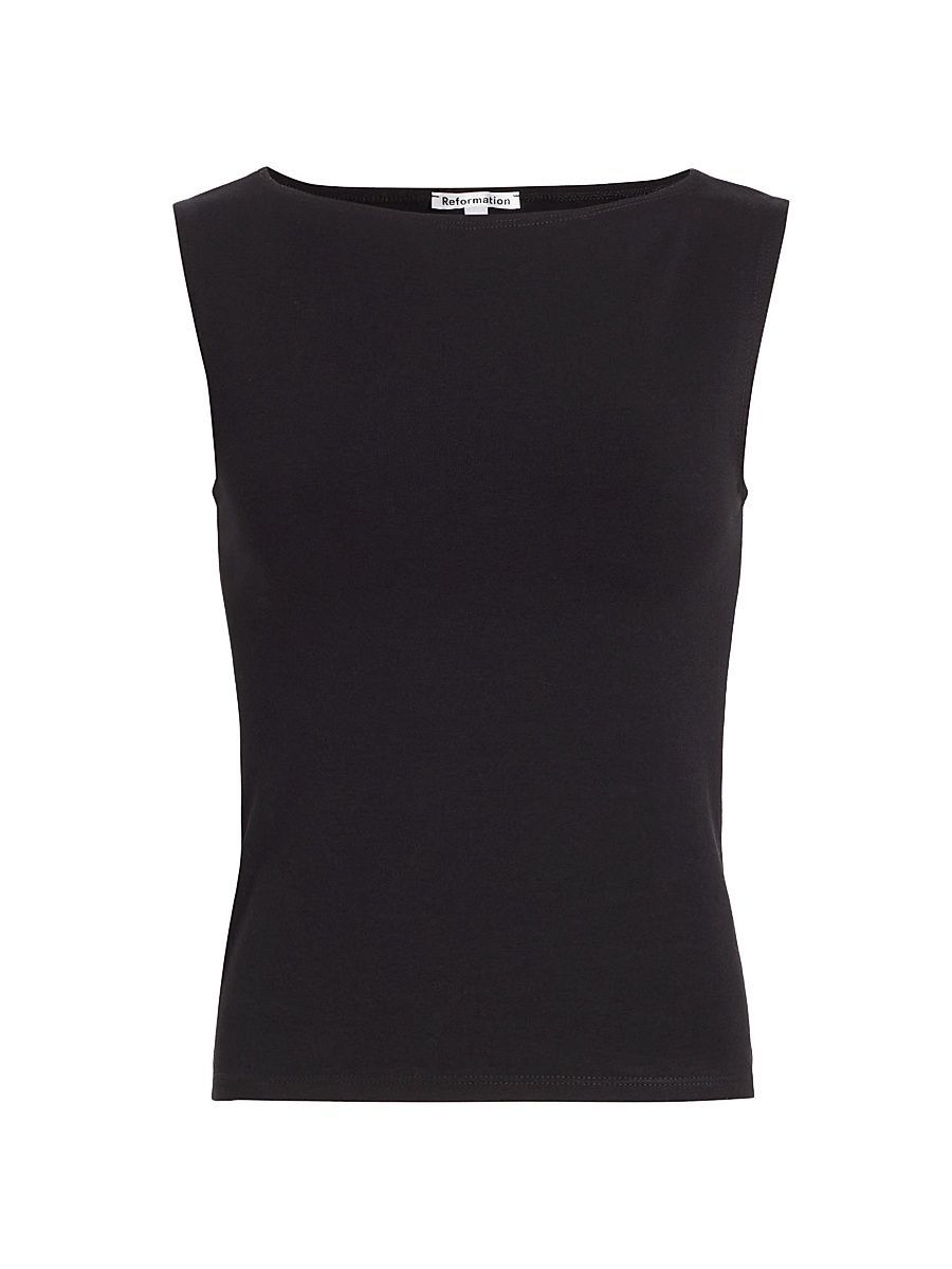 Women's Dusk Boatneck Top - Black - Size Large
