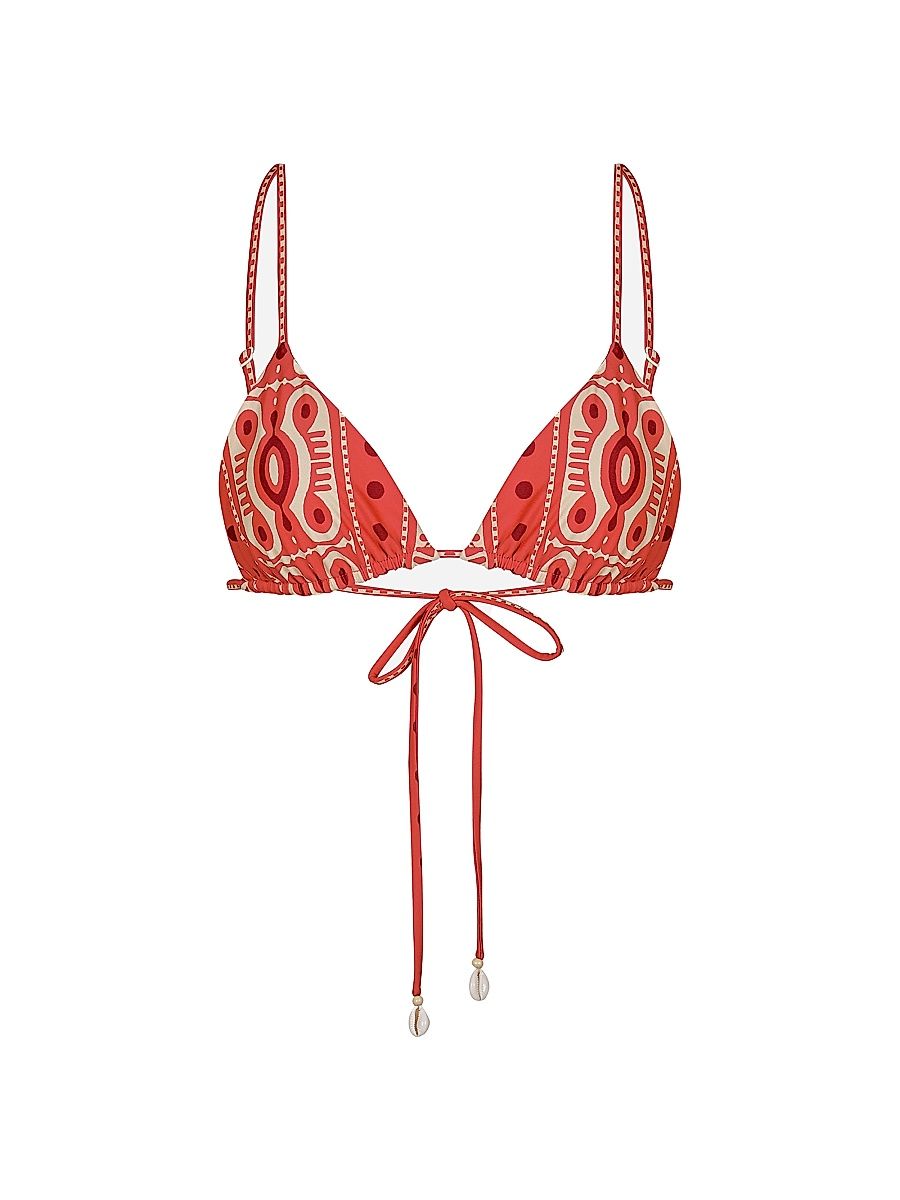 Women's Konibo Bikini Top - Red Ecru - Size Small