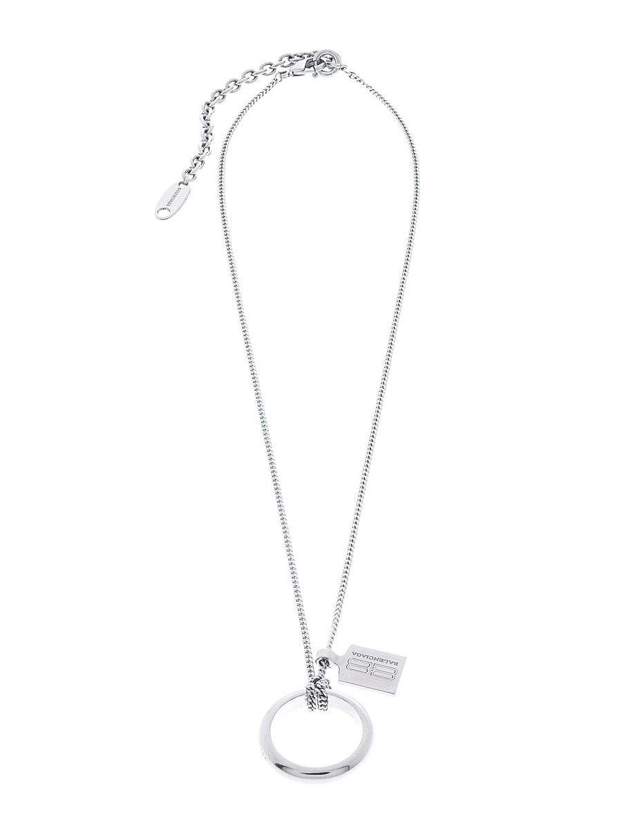 Men's Saint-Germain Ring Necklace - Shiny Silver