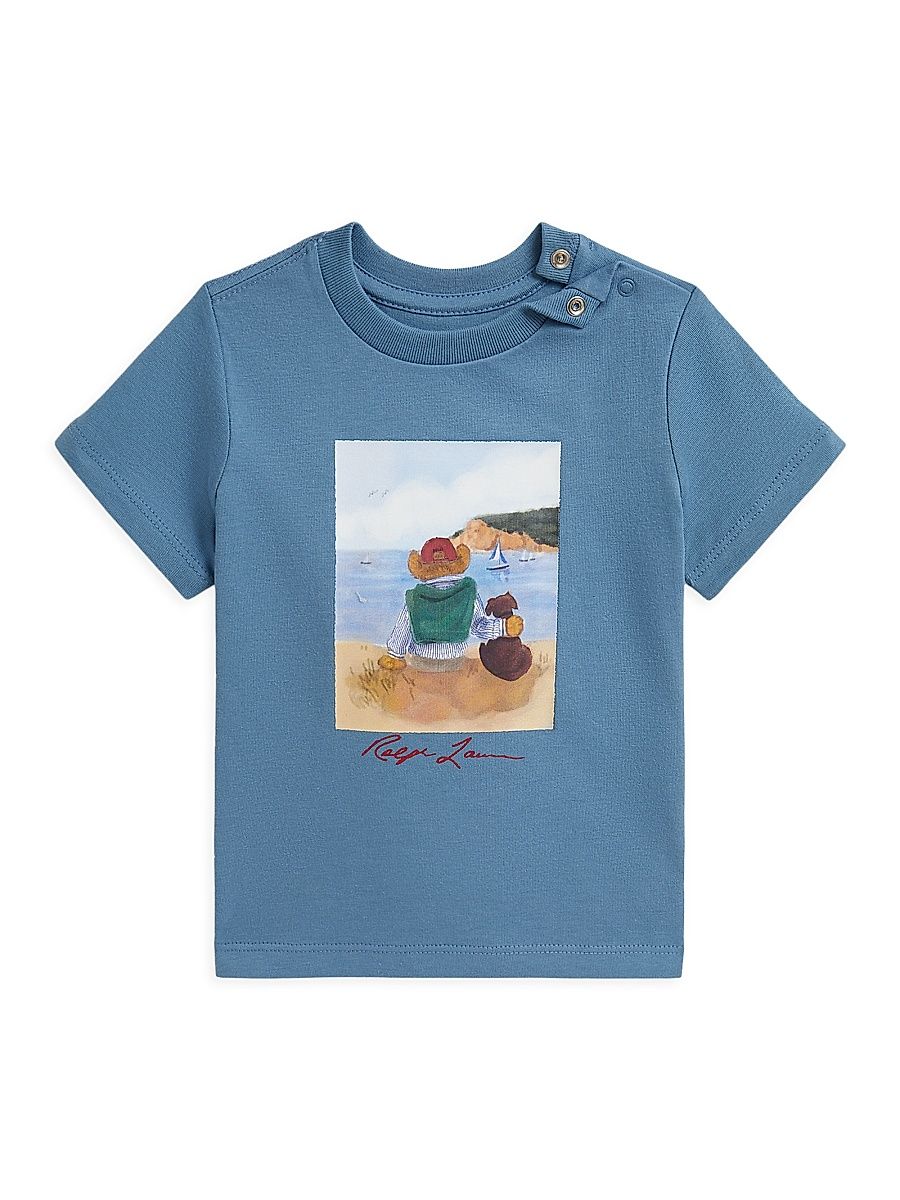 Baby's Fishing Polo Bear Crewneck T-Shirt - Blue - Size 9 Months