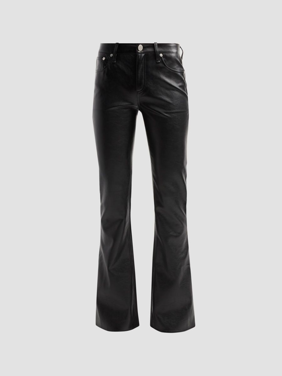 rag & bone Women's Kinsley Faux-Leather Low-Rise Boot-Cut Pants - Black - Size 24