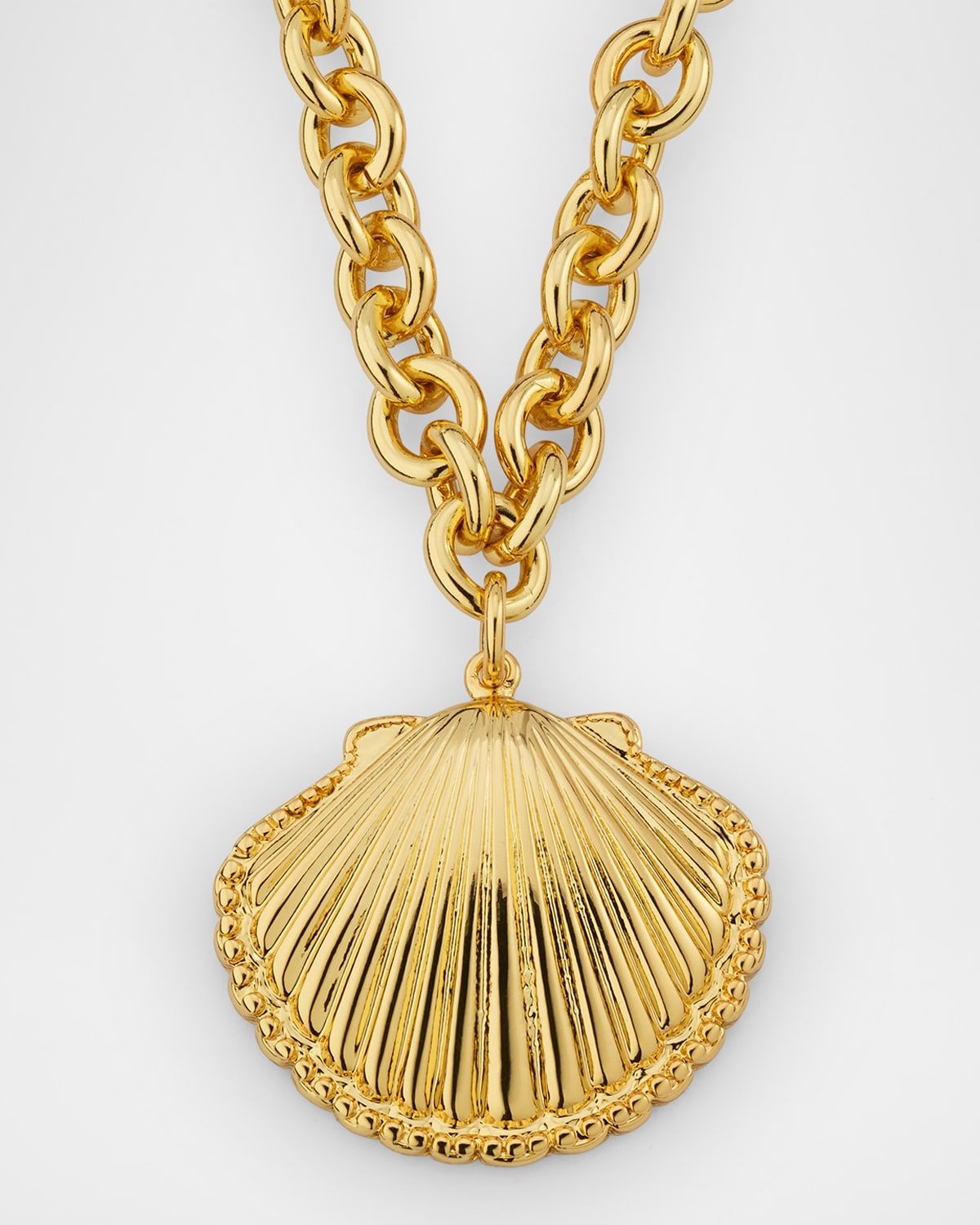 Gold-Plated Shell Pendant Necklace