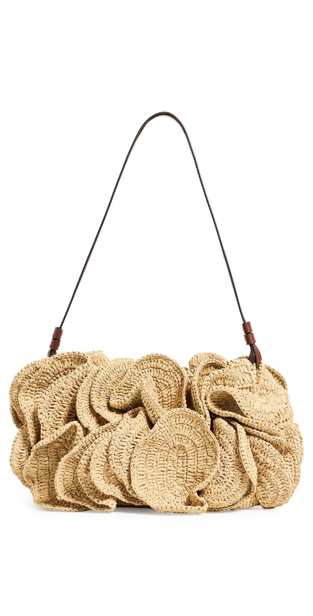 FARM Rio Flower Raffia Shoulder Bag Natural L0080 One Size