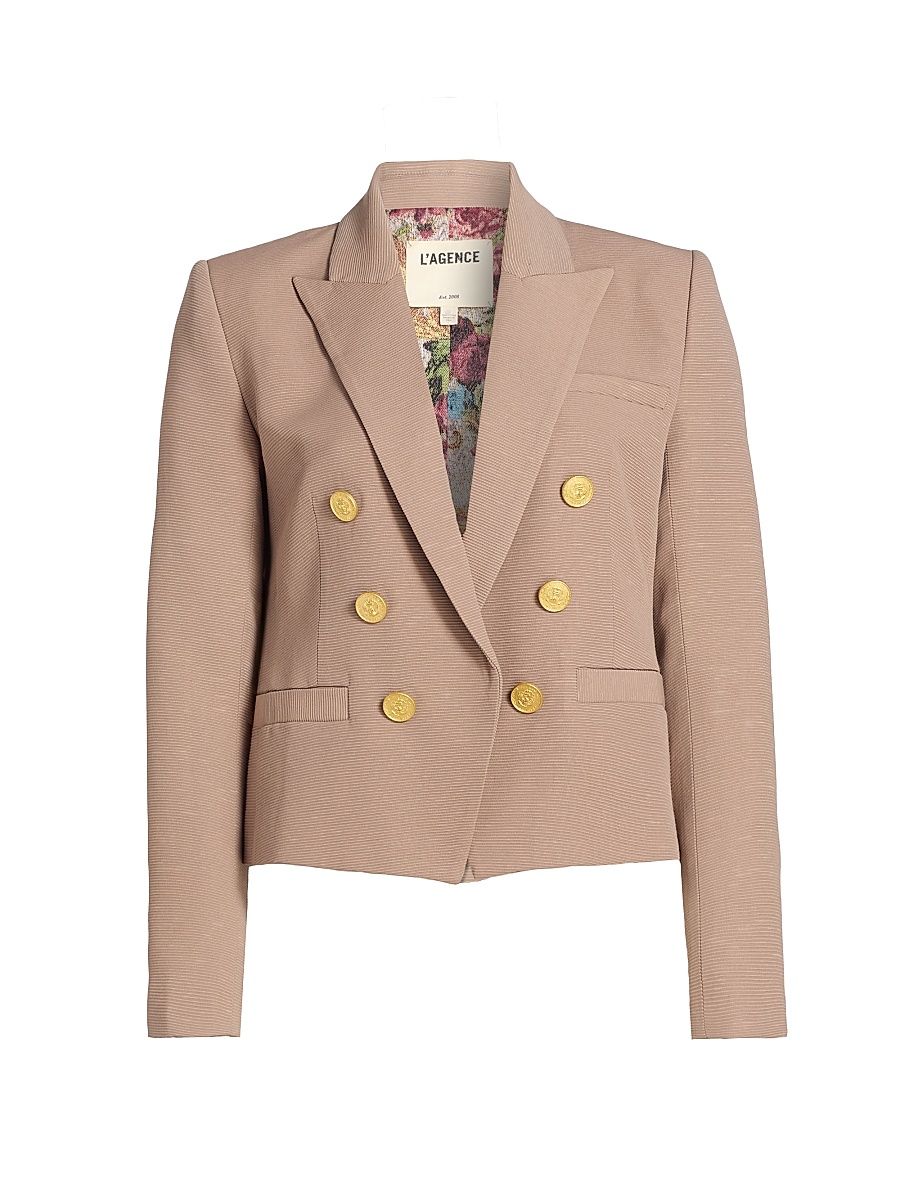 Women's Brooke Double-Breasted Blazer - Portabella Floral Tapestry - Size 12