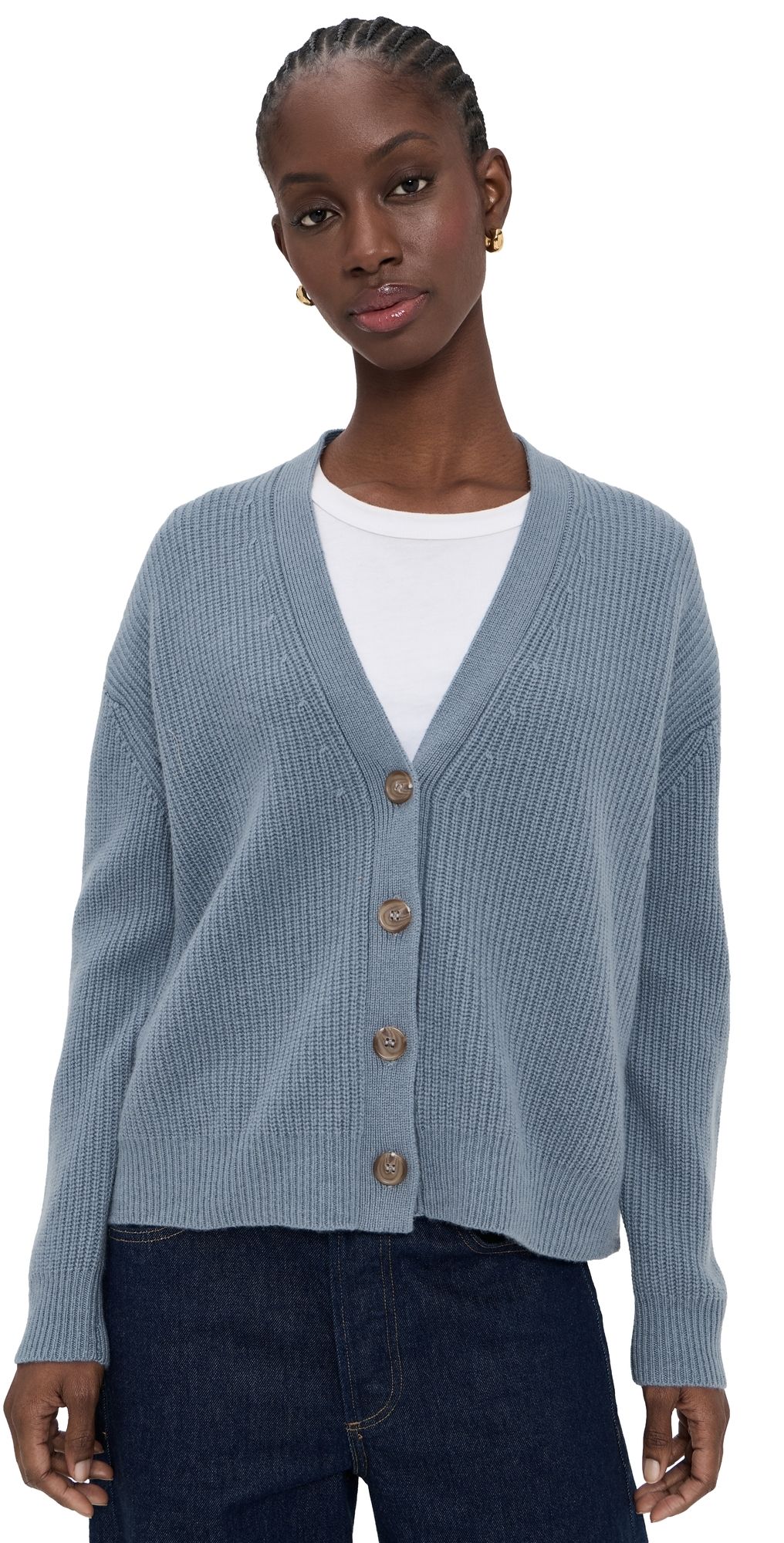 Jenni Kayne Cropped Cashmere Cocoon Cardigan Seaside M