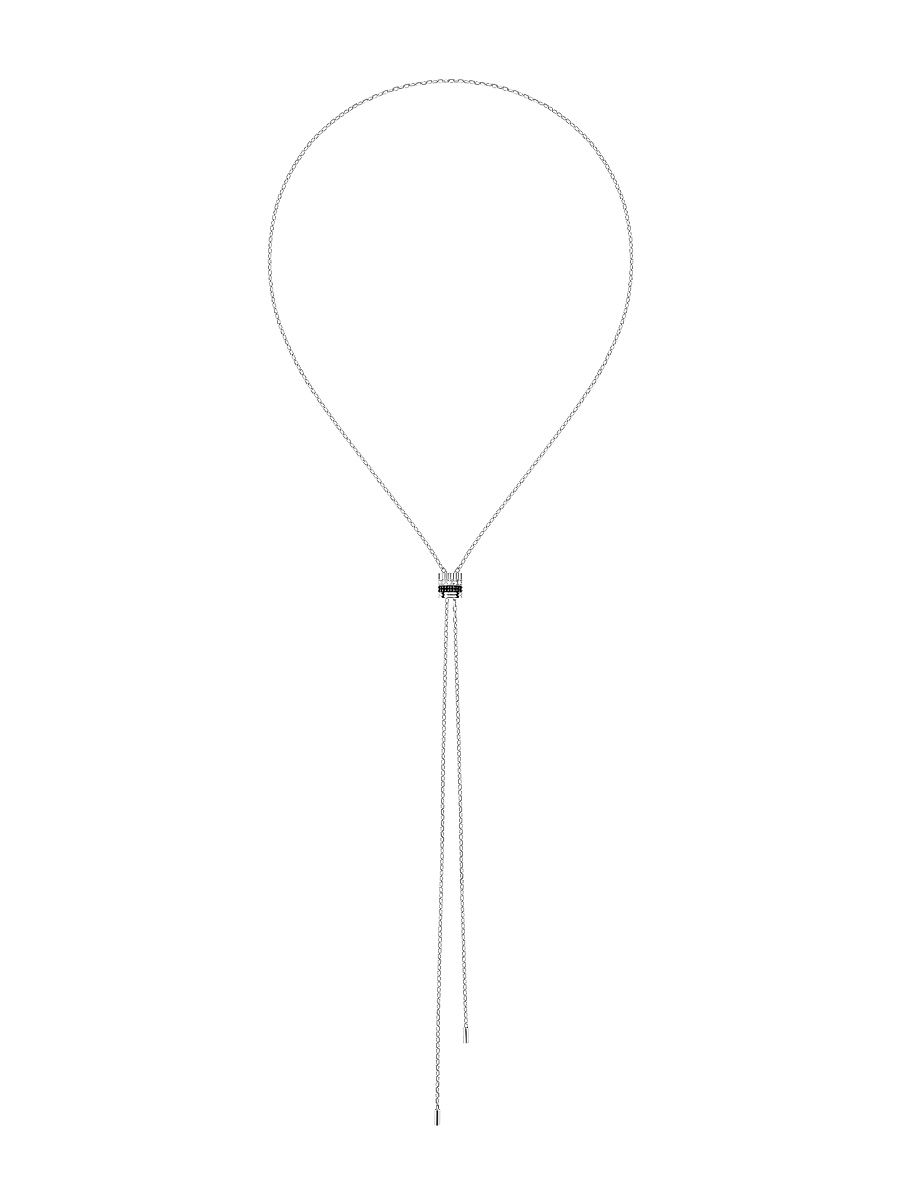 Women's Quatre Black Edition 18K White Gold & 0.18 TCW Diamond & PVD Bolo Necklace - White Gold