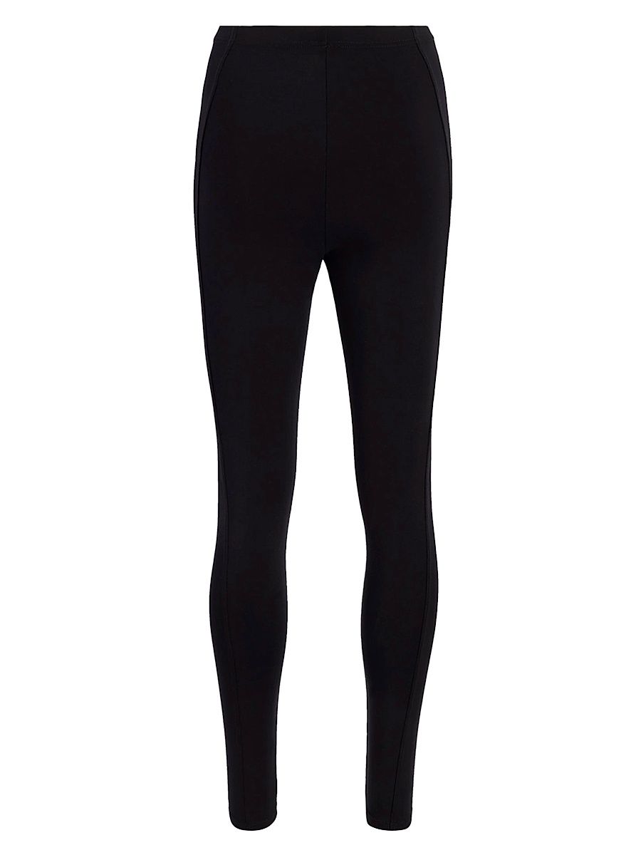 Women's Seamed Leggings - Black - Size XL