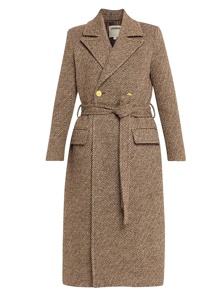 Women's Kolina Belted Twill Long Coat - Bracken Brown - Size 18