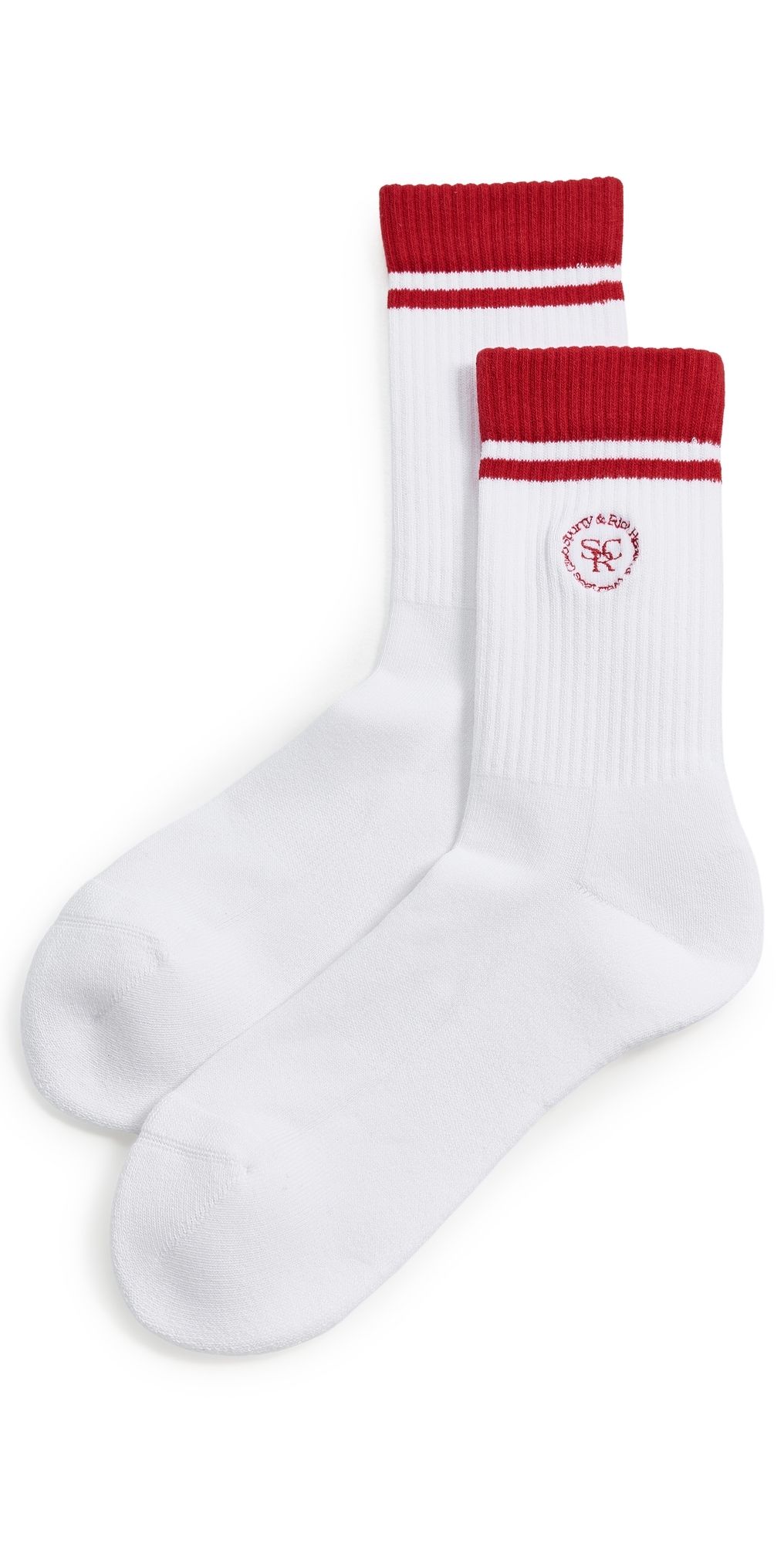 Sporty & Rich SRHWC Socks White/Ruby One Size