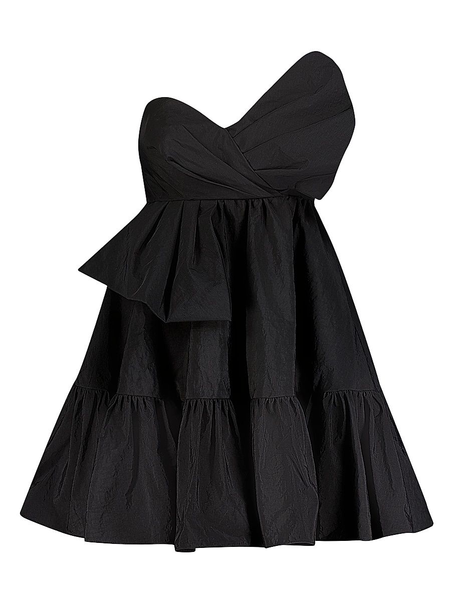 Women's Faille Twist-Bow A-Line Minidress - Black - Size 12