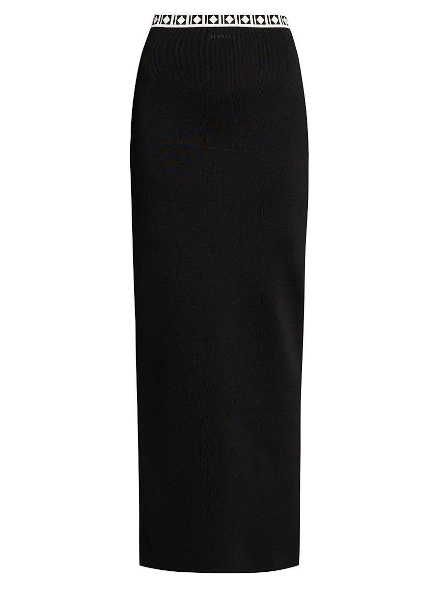 Women's La Vacanza Graphic Trim Maxi Skirt - Black - Size 10