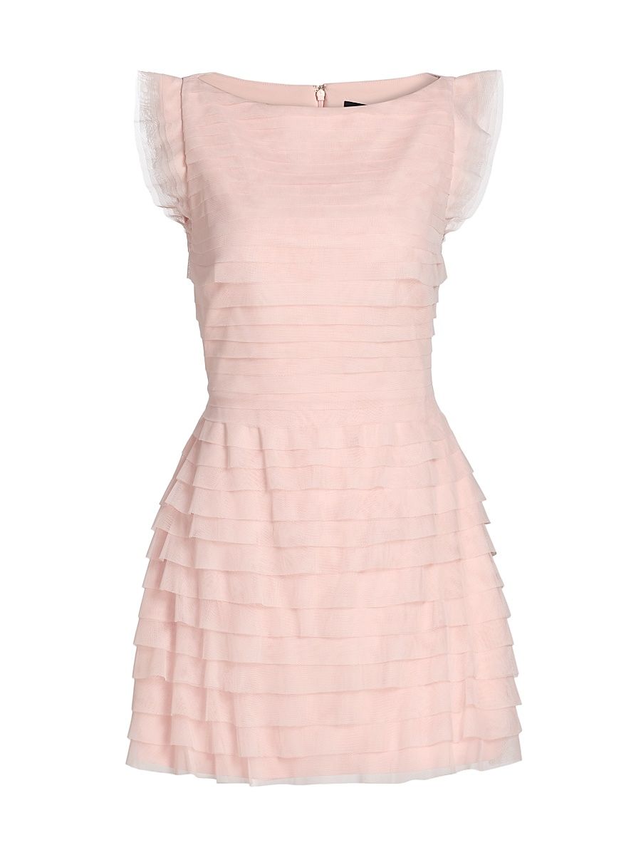 Women's Tulle Sleeveless Tiered Minidress - Blossom - Size 14