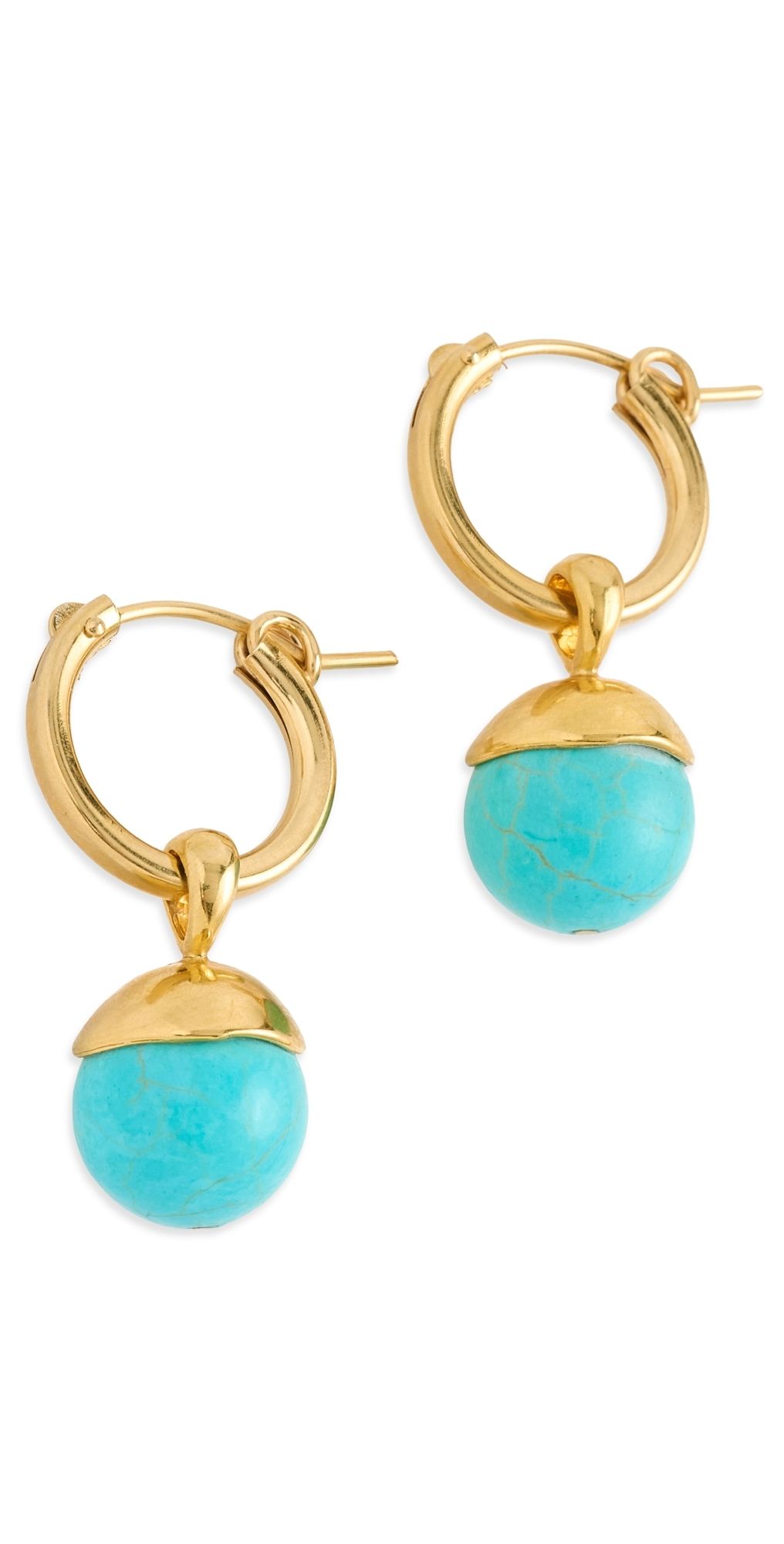 Chan Luu Bell Hoop Earrings Turquoise One Size