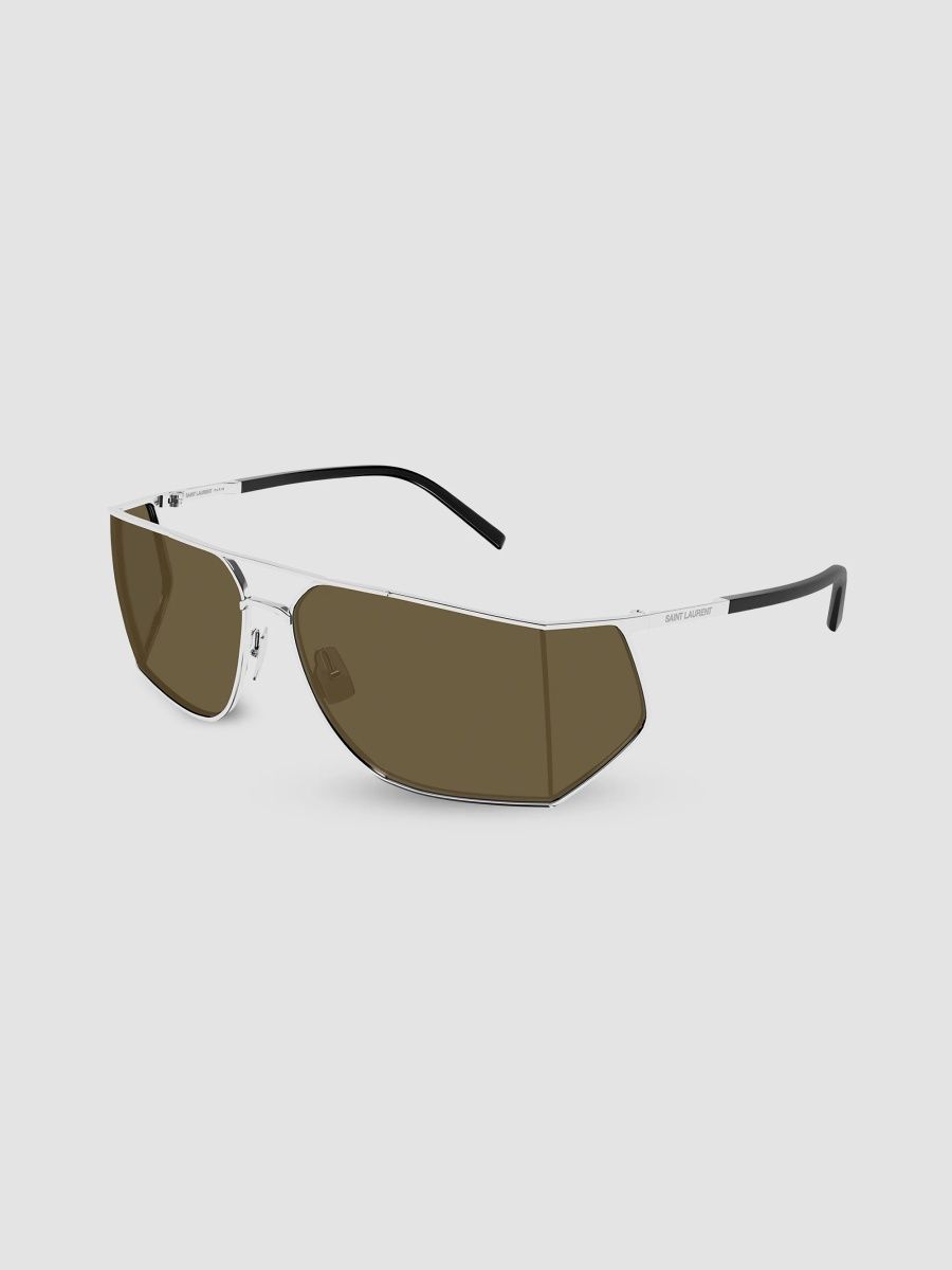 Saint Laurent Men's 69MM Aviator Sunglasses - Silver