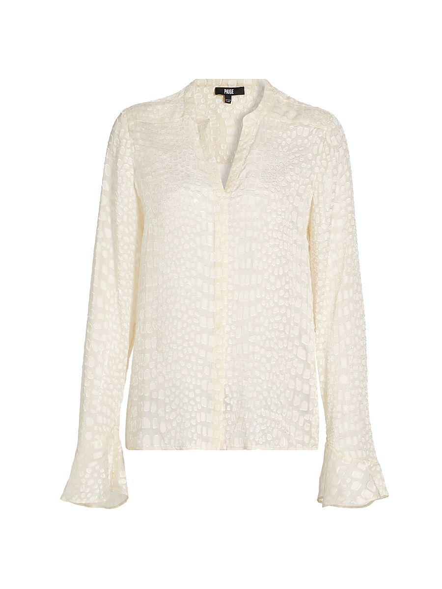 Women's Pepita Quilted Silk-Blend Jacket - Latte Foam - Size Medium