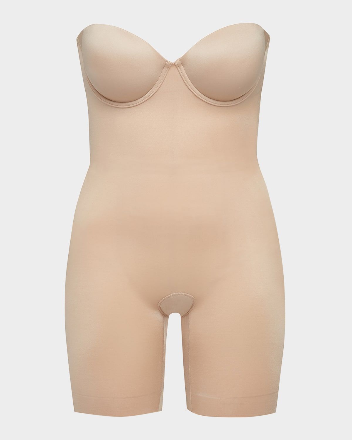 SPANXshape Suit Your Fancy Strapless Cupped Mid-Thigh Bodysuit