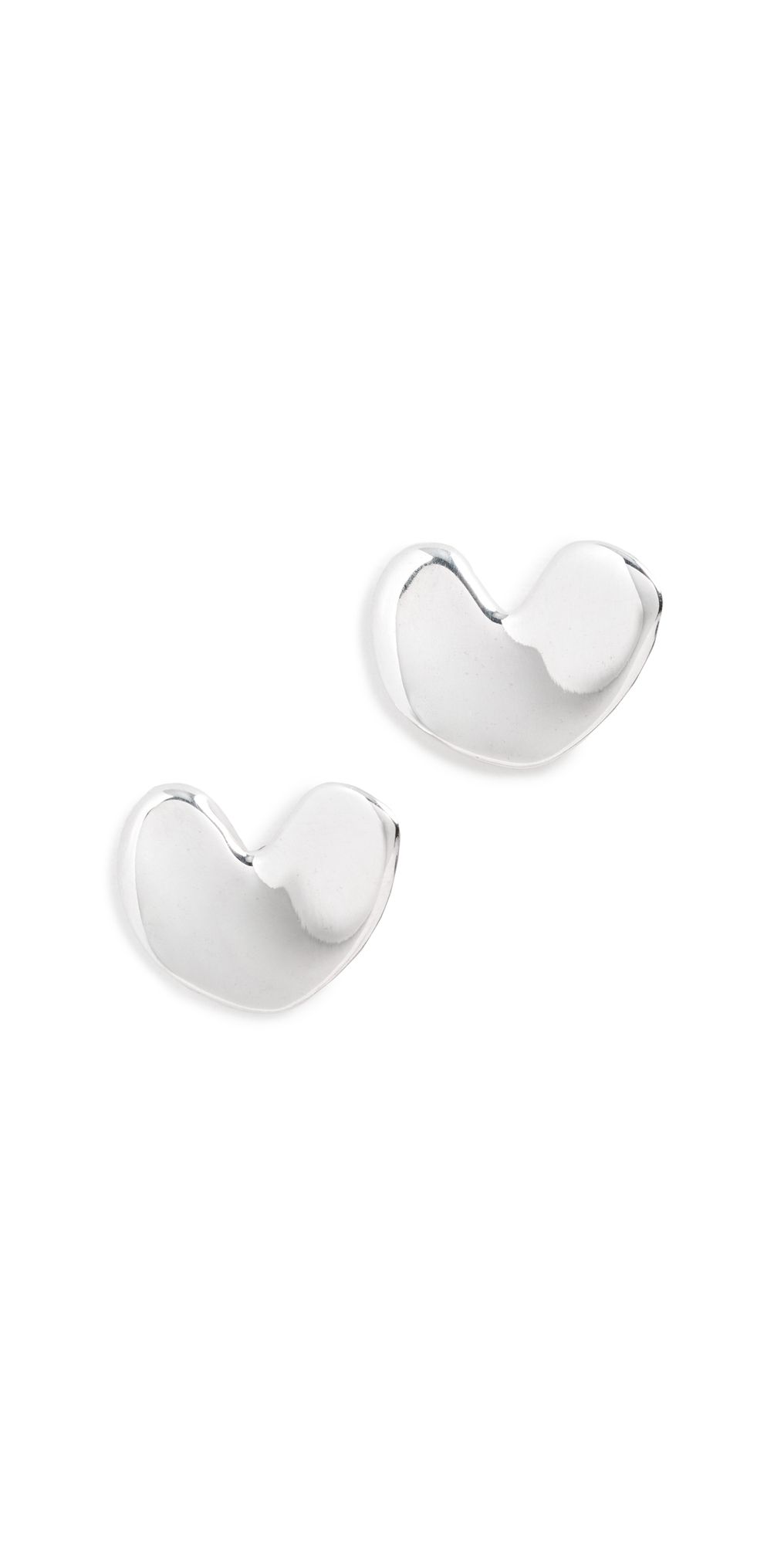 AGMES Sculpted Heart Studs Silver One Size