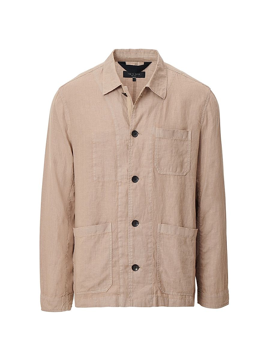 Men's Evan Chore Linen Jacket - Winter Grey - Size Medium