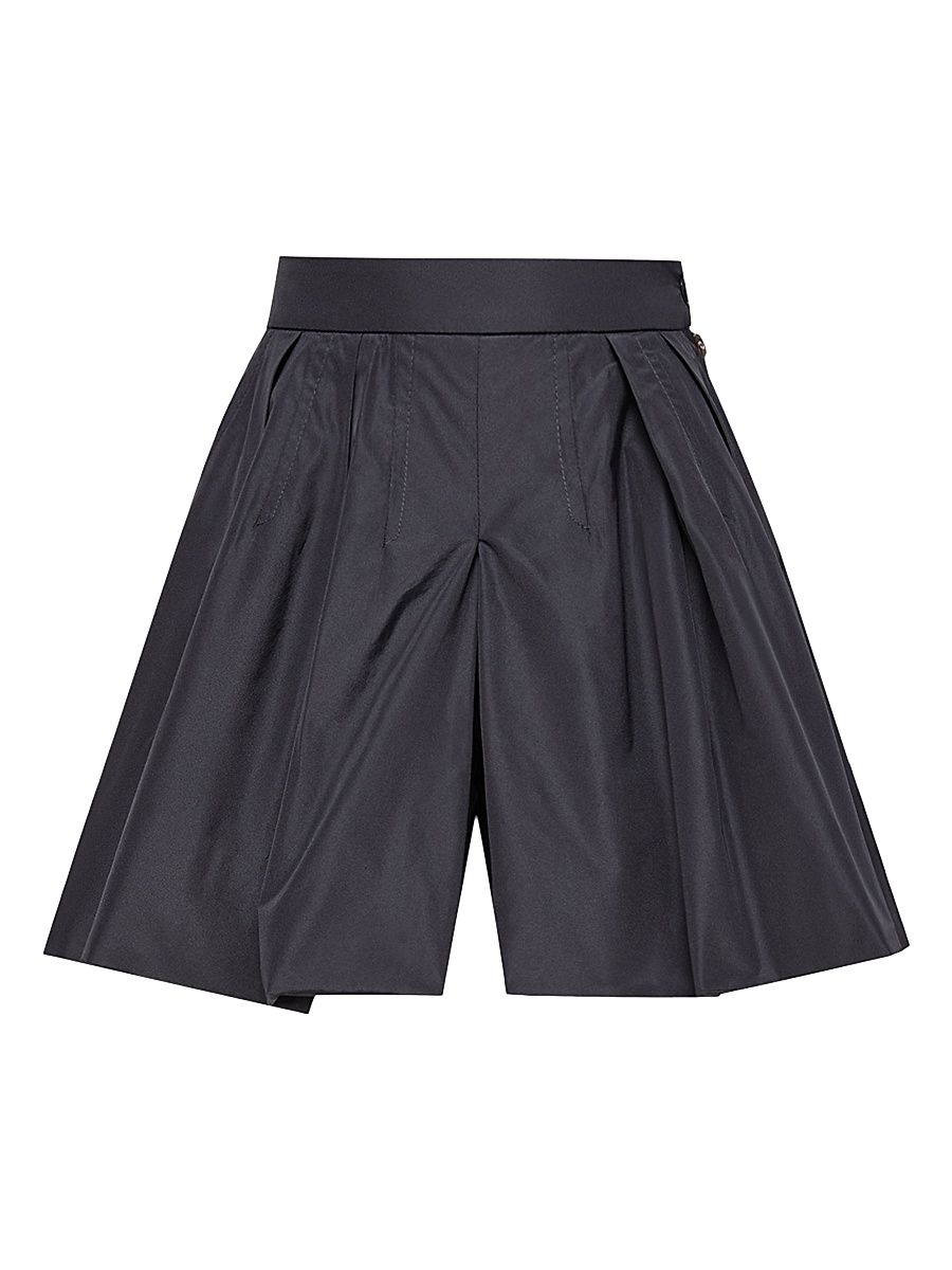 Little Girl's and Girl's Shorts in Taffeta with Pleats - Denim Blue - Size 12