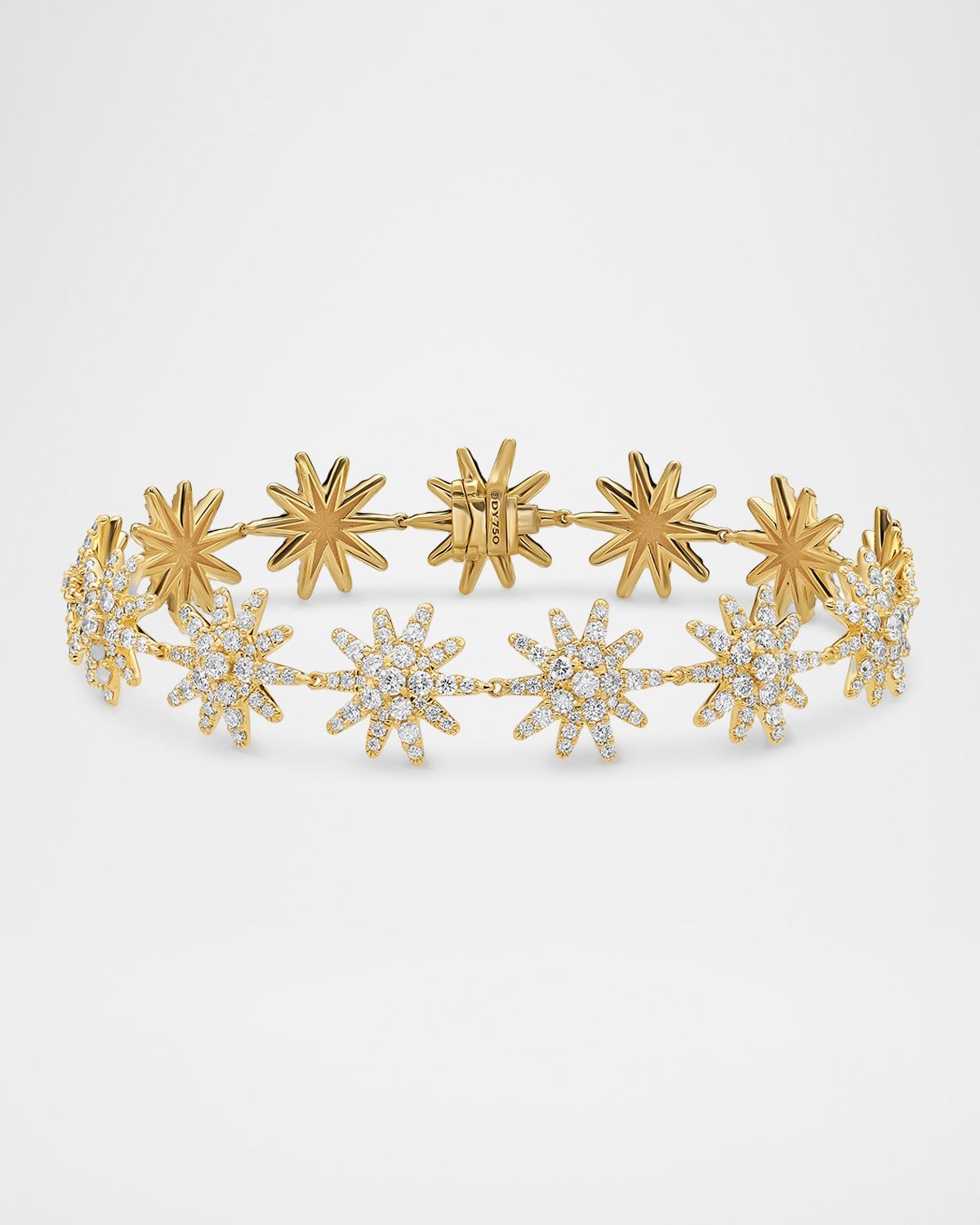 Starburst Pave Tennis Bracelet with Diamonds in 18K Gold, 12mm