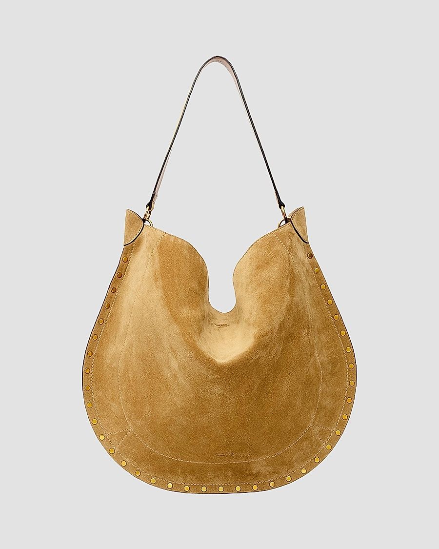 Isabel Marant Women's Oskan Studded Suede Hobo Bag - Taupe