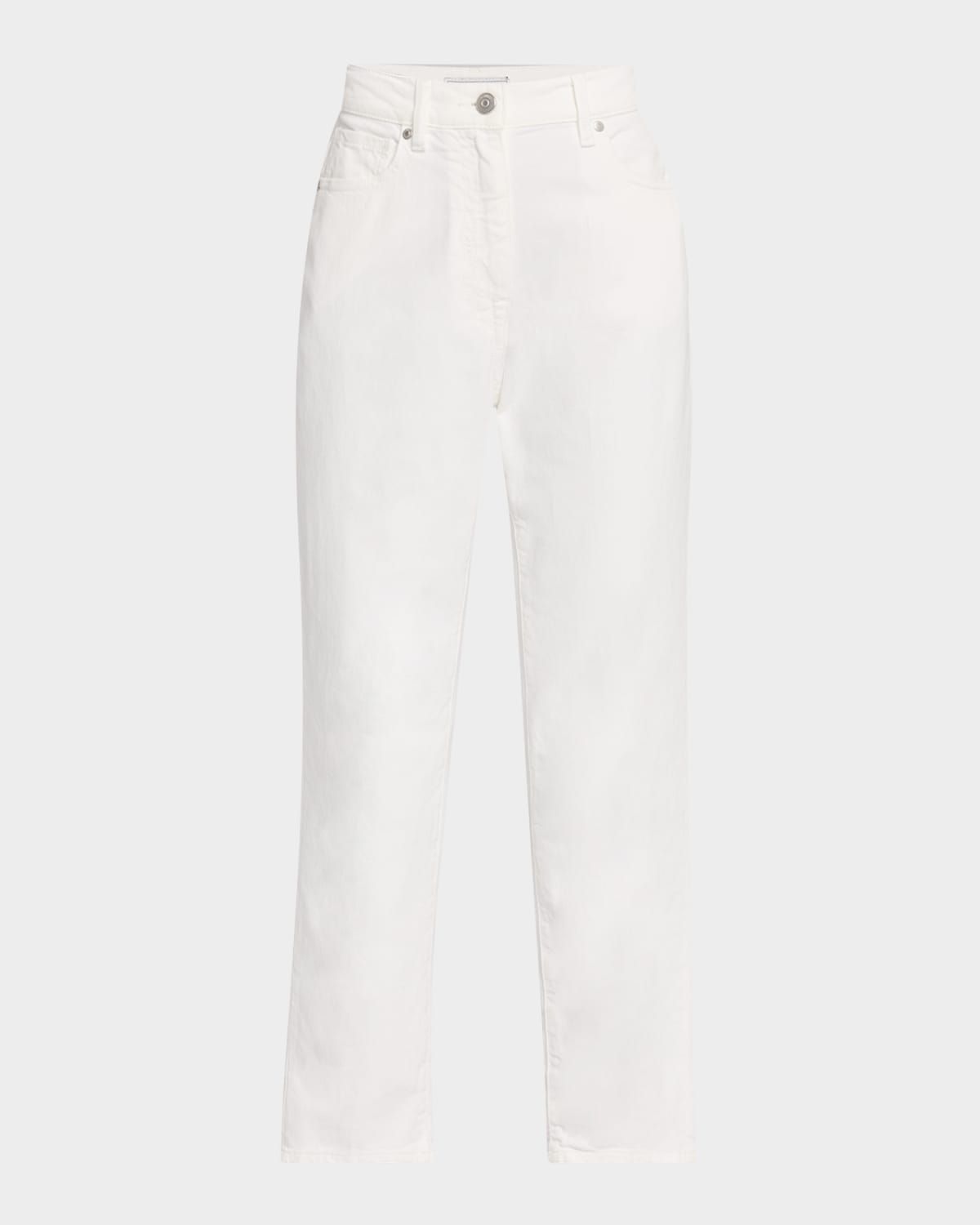 High-Rise Denim Capri Pants