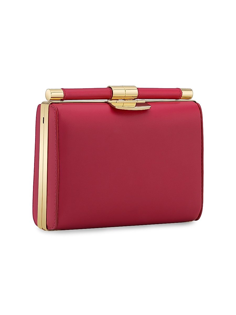 Women's Jamie Clutch Small in Du Puy Leather - Azalea