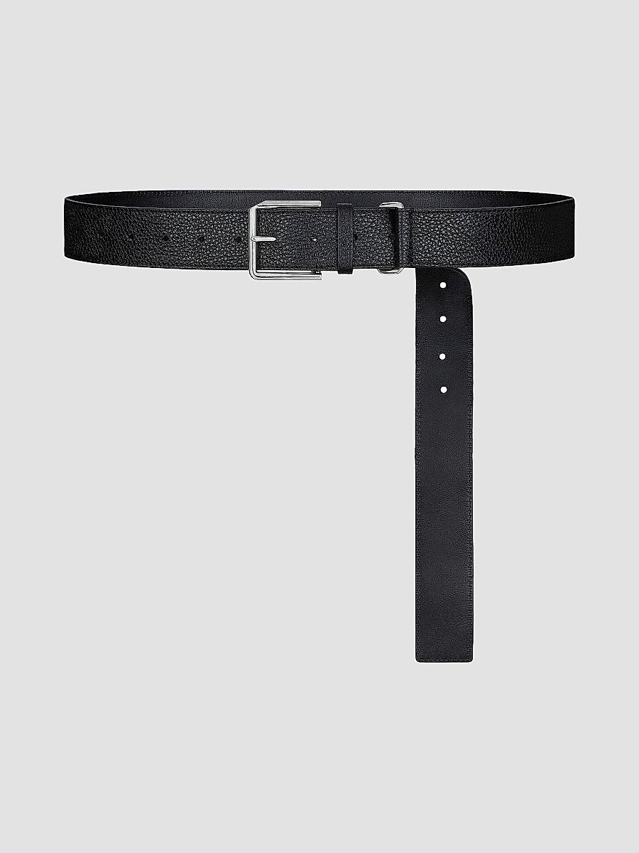 Givenchy Men's Long Belt in Grained Leather - Black - Size 38