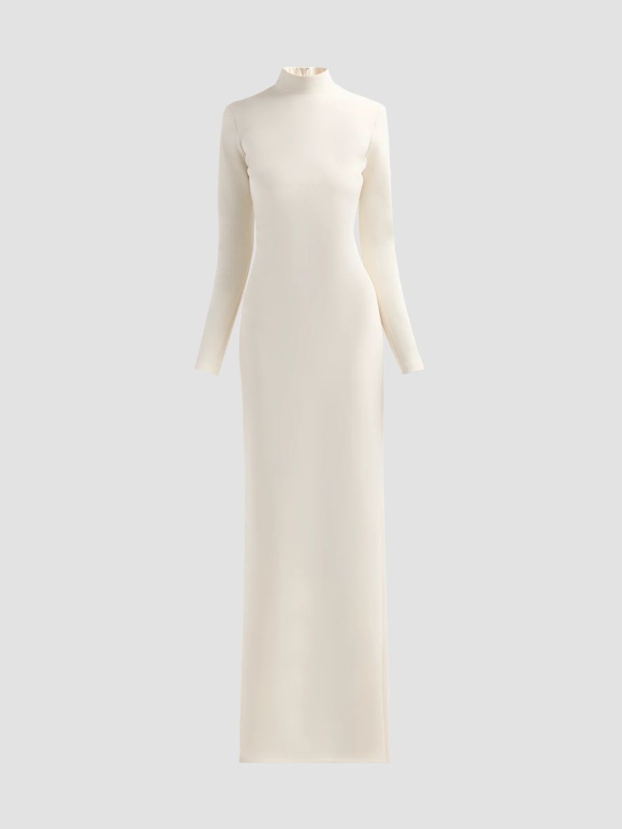 Brandon Maxwell Women's The Crosby Long-Sleeve Gown - Ivory - Size 2