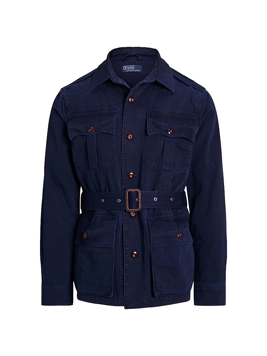 Men's Highridge Modern Safari Twill Cotton Bomber Jacket - Newport Navy - Size XL