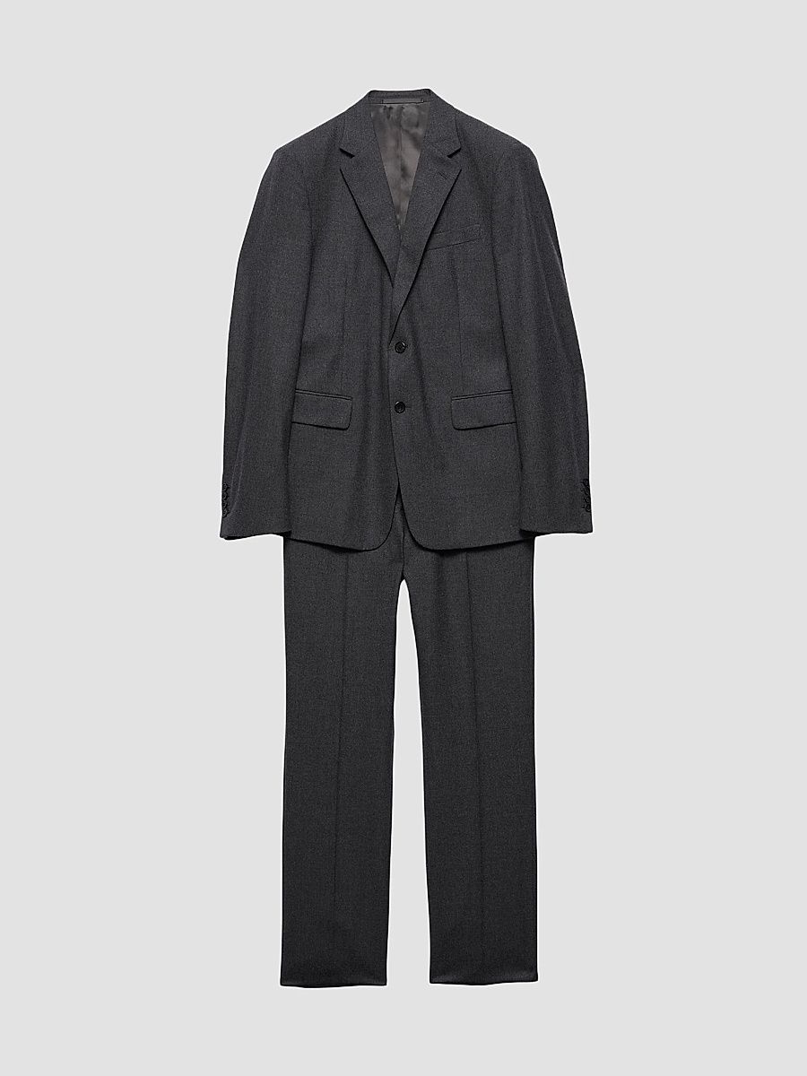 Men's Single Breasted Cashmere Blend Suit - Grey - Size 36